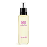 Bouteille rechargeable de l’eau de parfum Mugler Angel Nova avec pompe noire sur fond gris pâle