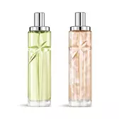 Photo de produit de l’ensemble de superposition Starlicious Creamy Delight réunissant Pineapple Musk et Pistachio Praline, avec leurs flacons de verre ornés d’une étoile filante sculptée dont les facettes brillent intensément sous un élégant capuchon argenté.