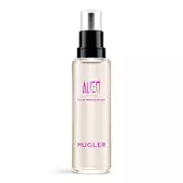 Flacon rechargeable de l’eau de parfum Fruitee Alien Pulp avec bouchon de vaporisation noir sur fond blanc.